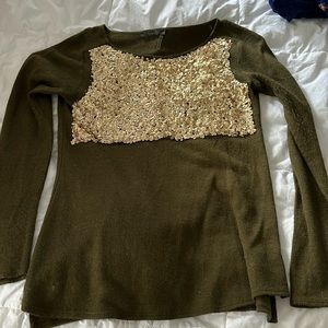 Sequin front sweater